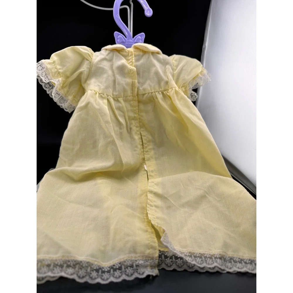 Cabbage Patch Kids Preemie Yellow Tulips Gown Dress Girl Vtg 1980s White READ